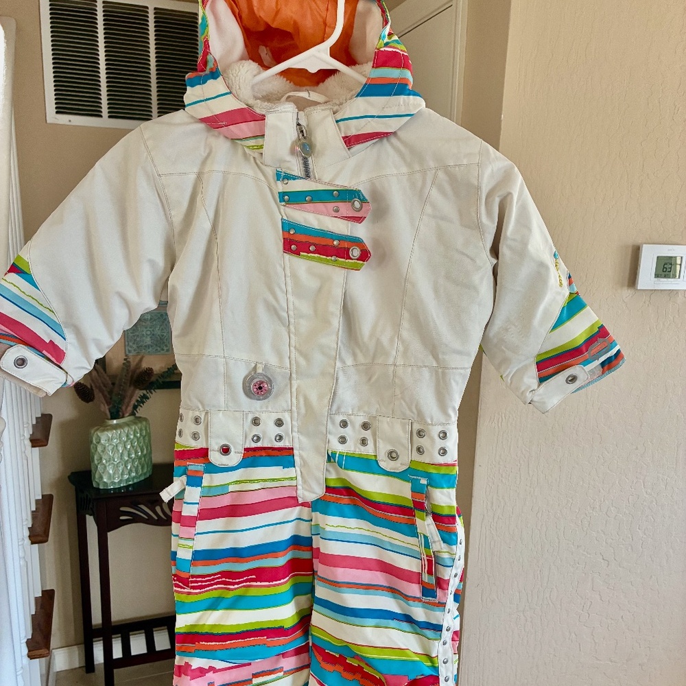 Vintage Obermeyer Hooded Insulated Ski Snow Suit With I-Grow System Kids Size 2